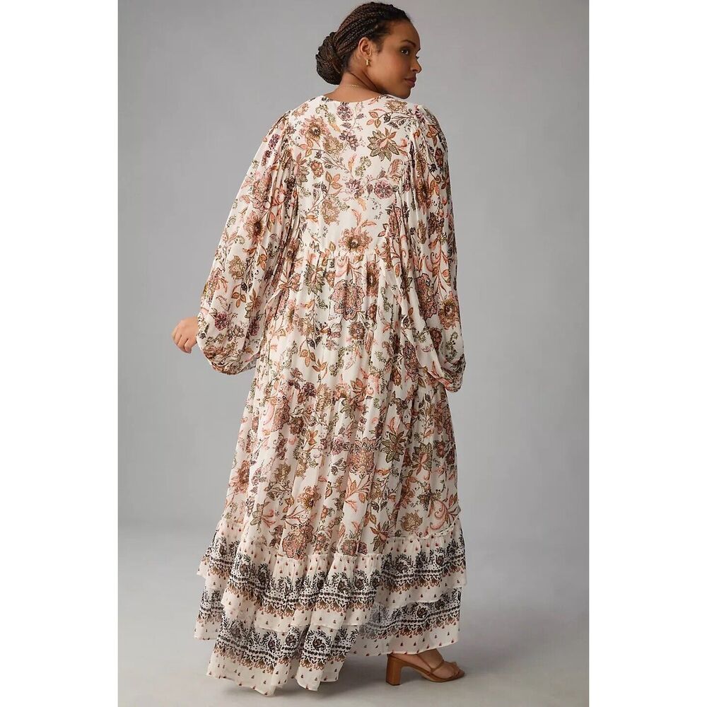 Anthropologie V-Neck Long-Sleeve Maxi Dress - Picture 8 of 14